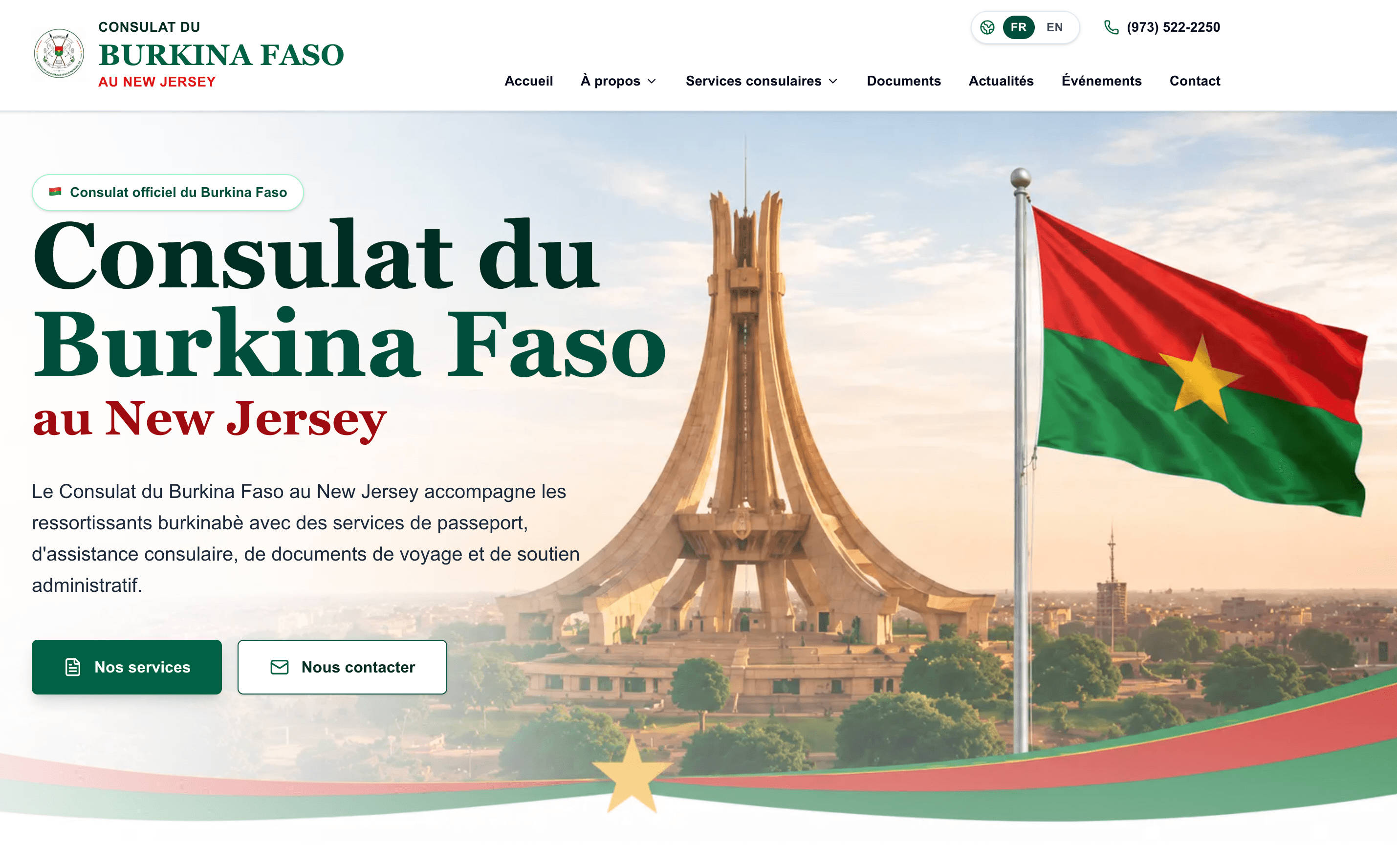 Site du Consulat du Burkina Faso au New Jersey