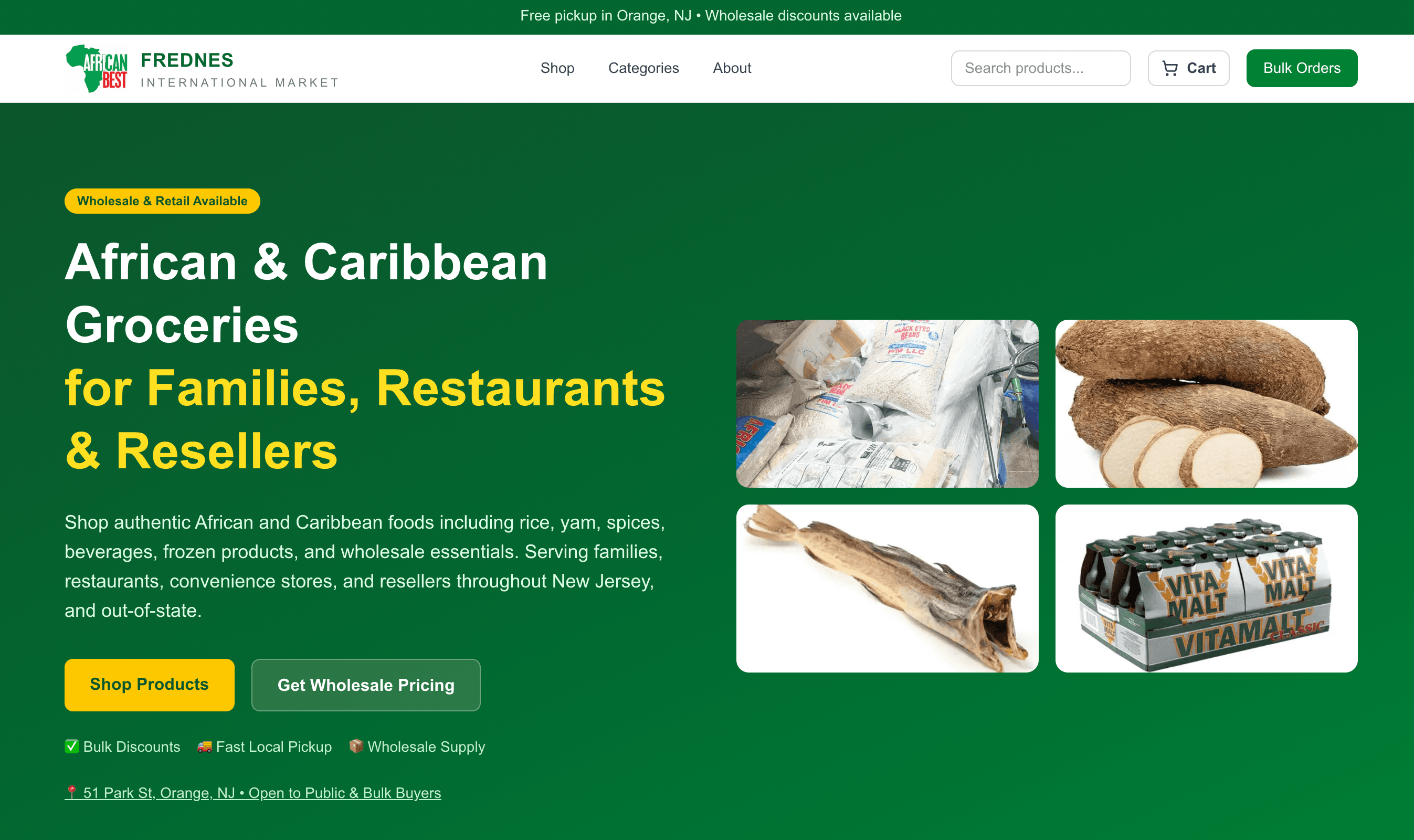 Plateforme e-commerce Frednes International Market